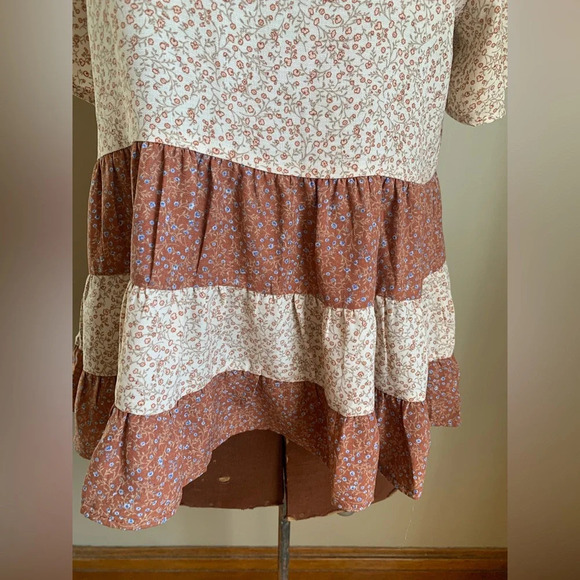 Paper crane blouse, floral peplum top - Picture 3 of 9